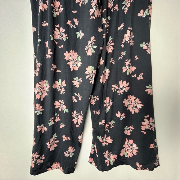 Belk Wonderly Gray Charcoal Lounge Pajama Pants w/Pink Floral Accents Medium NWT - Picture 9 of 10
